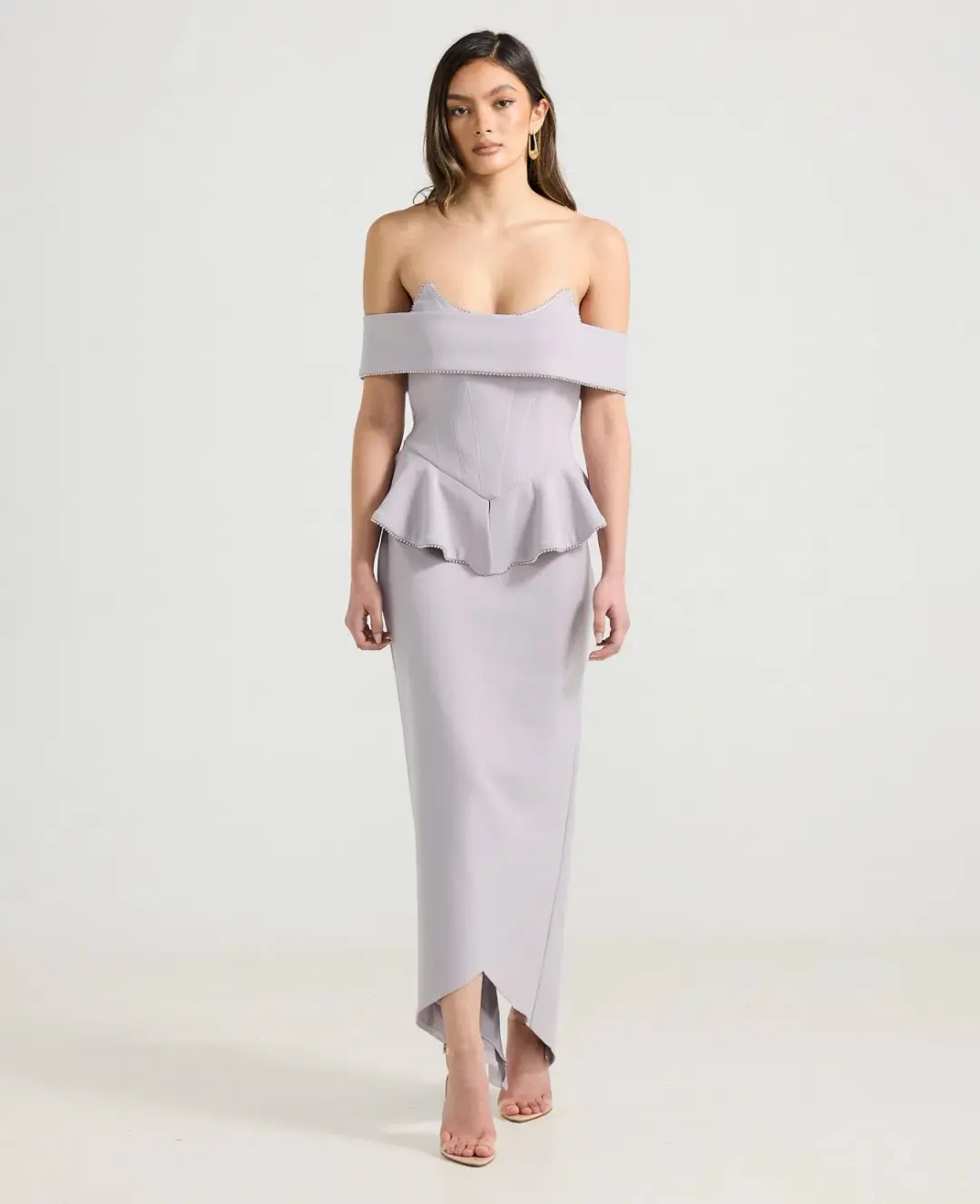 Derma Department Zendaya Gown Grey Mauve Size 16 for rent on The Volte - main image