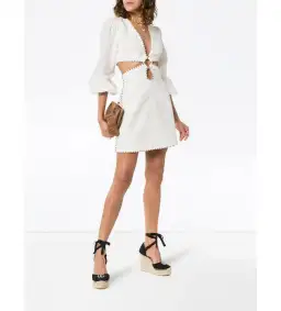 Zimmermann Corsnge Biaided Cut Out Mini Dress White Size 0/Au 8 for rent on The Volte - image 1