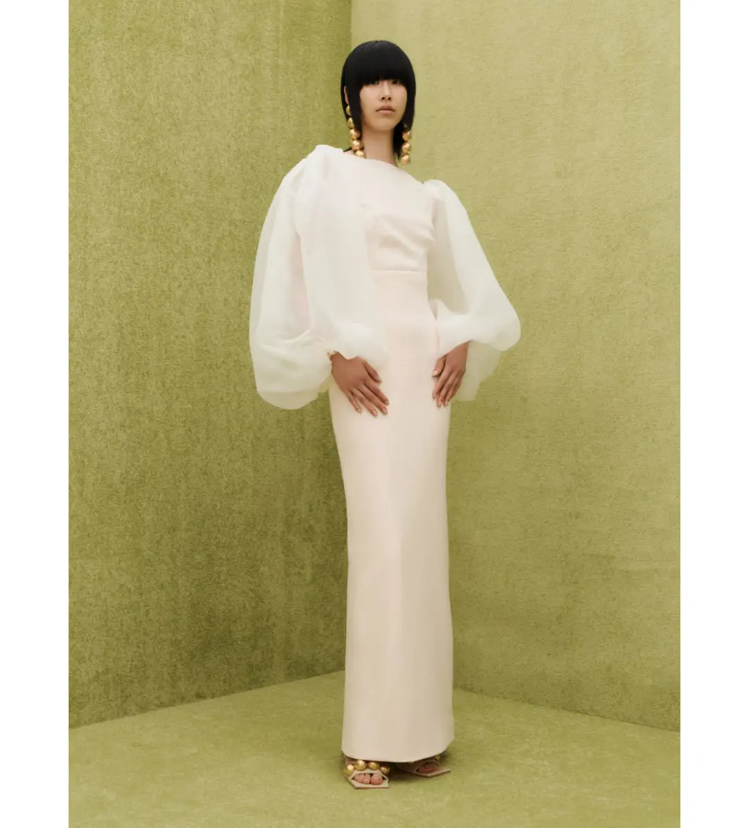 Solace London The Ziya Maxi Dress in Ivory Size 14 for rent on The Volte - main image