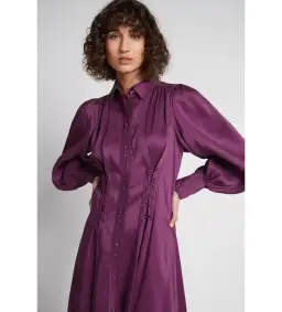 Aje Ephemera Lace Up Shirt Dress Purple Size 6 for rent on The Volte - image 2