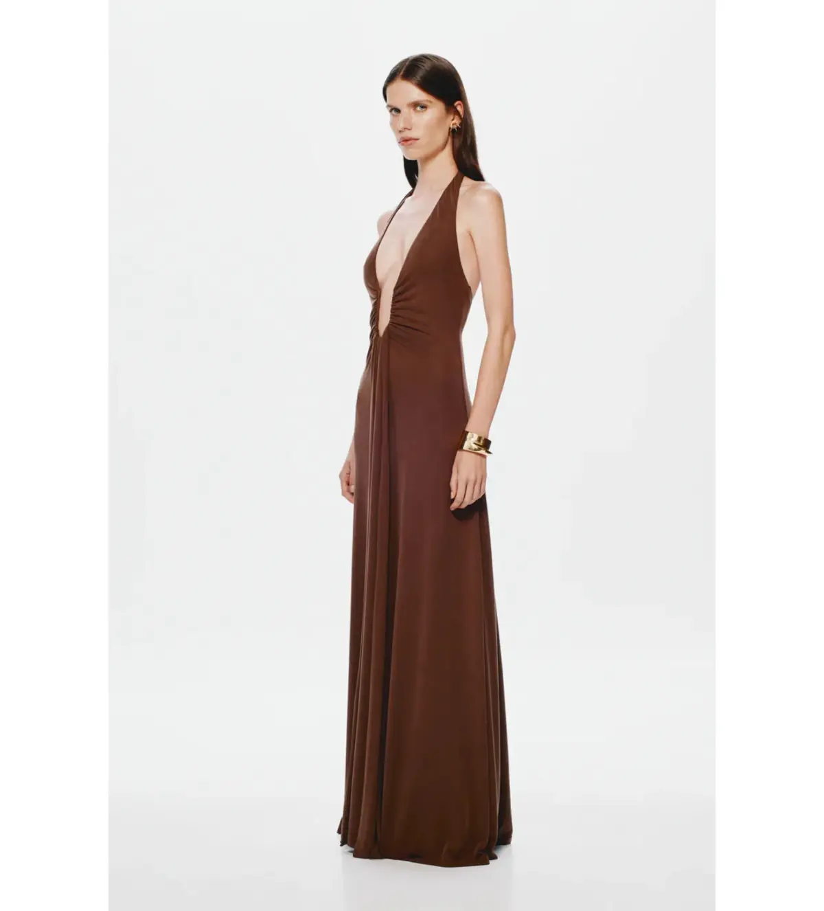 Misha The Jennifer Cupro Dress in Brown Size 8 - Image 2
