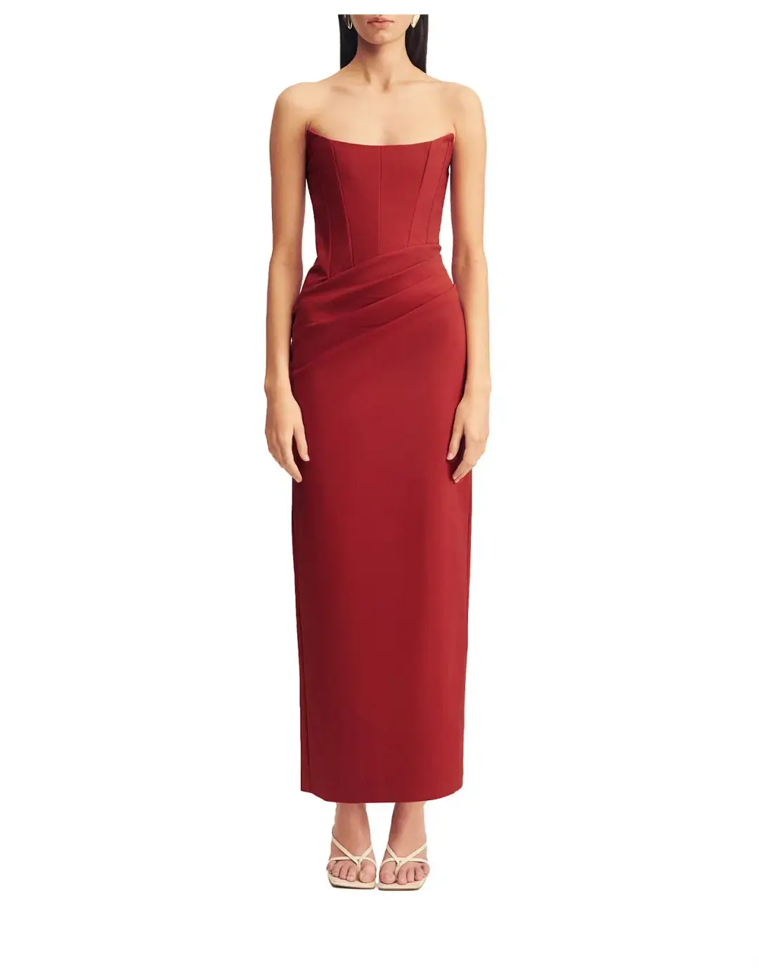 Shona Joy Lani Corset Maxi Dress Red Size AU 10 for rent on The Volte - main image