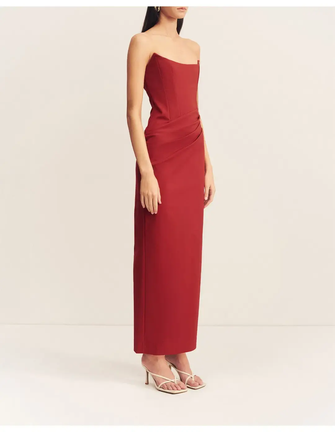 Shona Joy Lani Corset Maxi Dress Red Size AU 10 for rent on The Volte - main image