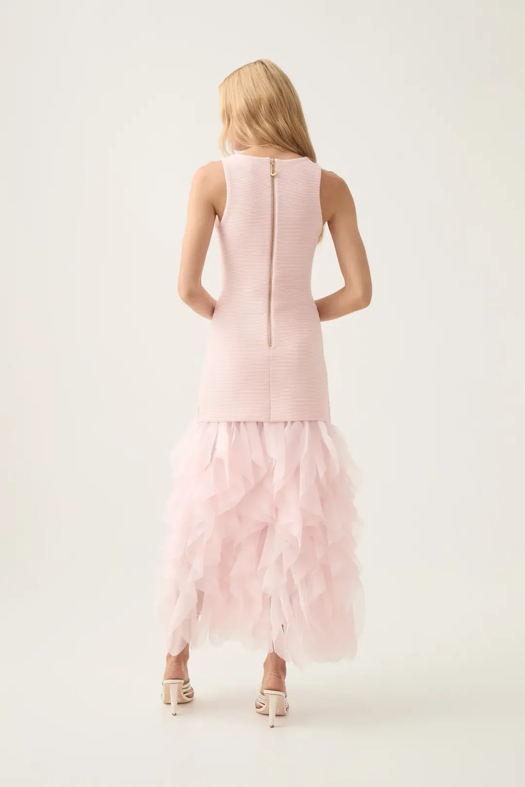 Aje Elations Knit Maxi Dress in Pastel Pink Size XS / AU 6 for rent on The Volte - main image