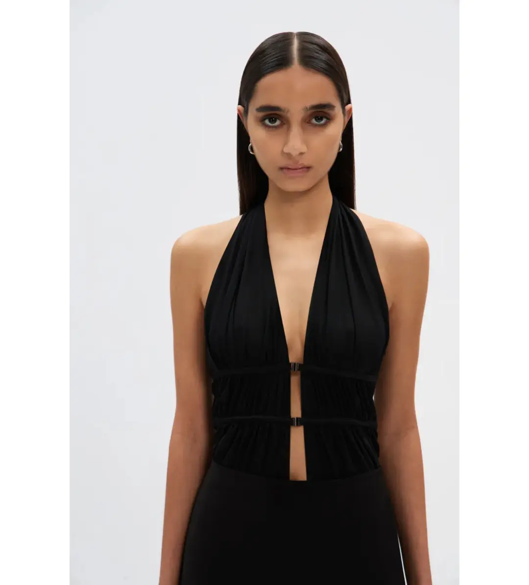 MISHA Celine Twill Mini Dress in Black Size 6/XS for rent on The Volte - main image