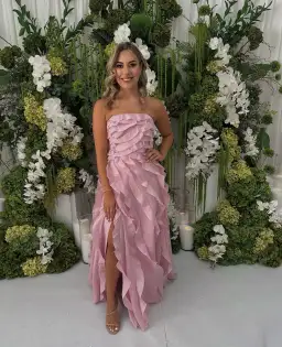 Aje Allairie Gown Chalk Pink Size 14 for rent on The Volte - image 4