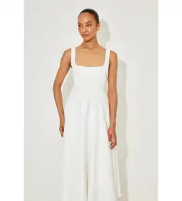 Odd Muse The Ultimate Muse High Waist Square Neck Midi Dress White size XS/ AU 6 for rent on The Volte - image 2
