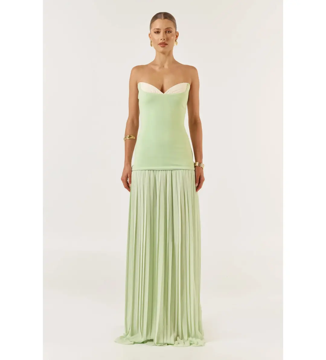 She is Olla Nicolette Maxi Dress Green Size 8/S for rent on The Volte - main image