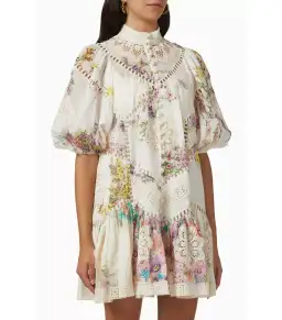 Zimmermann Jude Spliced Mini Dress in Ramie Size 2 / AU 12 for rent on The Volte - image 2