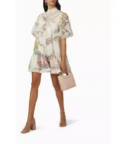 Zimmermann Jude Spliced Mini Dress in Ramie Size 2 / AU 12 for rent on The Volte - image 1