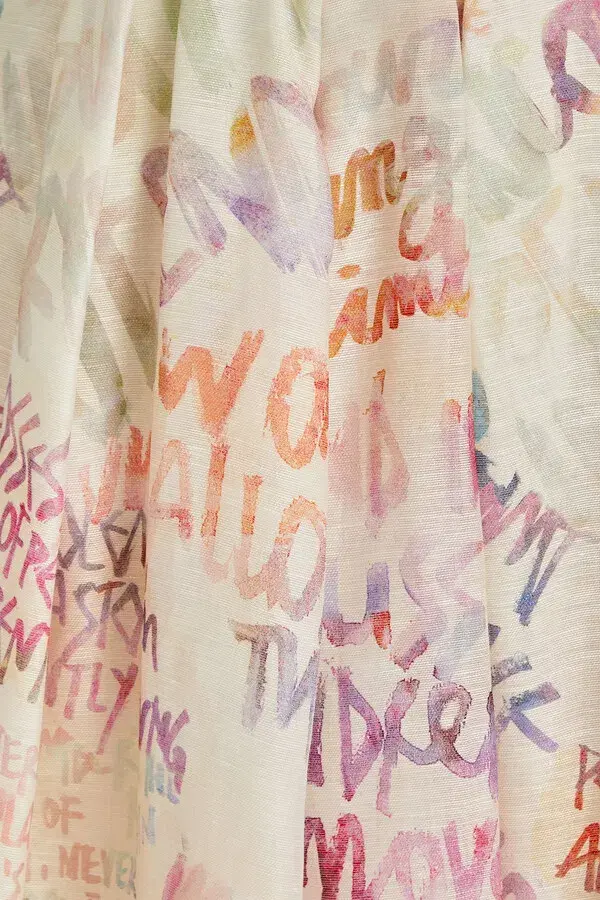 Zimmermann Dancer Gathered Maxi Skirt Ivory Graffiti Size 1 / AU 10 for rent on The Volte - main image