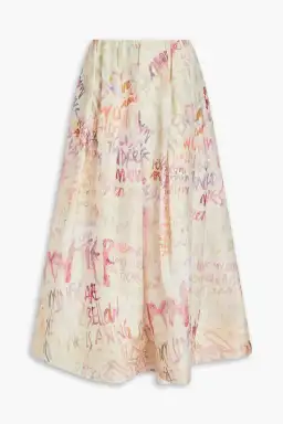Zimmermann Dancer Gathered Maxi Skirt Ivory Graffiti Size 1 / AU 10 for rent on The Volte - image 3