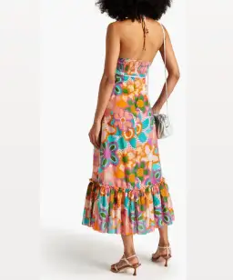 Zimmermann Lola Frilled Ruffled Halterneck Midi Dress Floral Size 0 / AU 8 for rent on The Volte - image 2