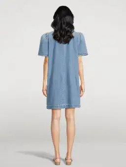 Zimmermann Crush Embellished Denim Mini Dress Blue Moon Size 0 / AU 8 for rent on The Volte - image 3