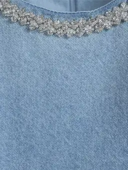 Zimmermann Crush Embellished Denim Mini Dress Blue Moon Size 0 / AU 8 for rent on The Volte - image 6