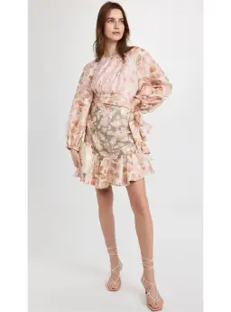Zimmermann Lyre Wrap Billow Mini Dress Floral Size 0P / AU 6 for rent on The Volte - image 1
