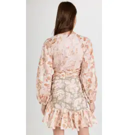 Zimmermann Lyre Wrap Billow Mini Dress Floral Size 0P / AU 6 for rent on The Volte - image 3
