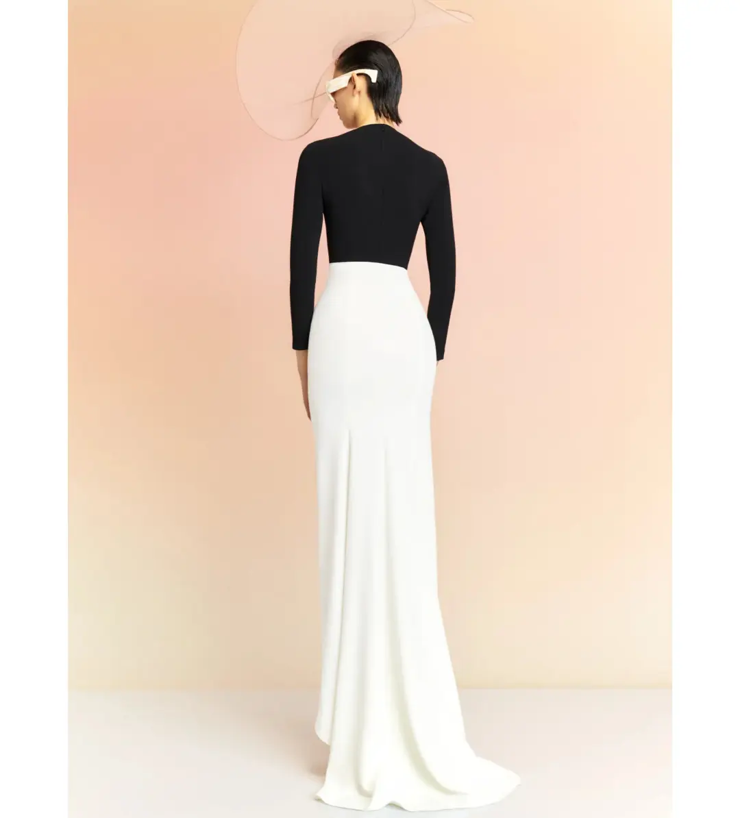 Solace London Nia Maxi Dress Black and Cream Size 8 for rent on The Volte - main image