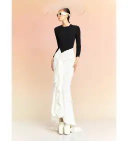 Solace London Nia Maxi Dress Black and Cream Size 8 for rent on The Volte - image 2