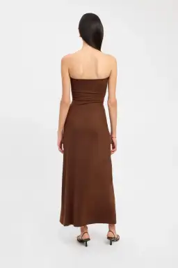 Kookai Bolt Buckle Maxi Dress Brown Size 6 for rent on The Volte - image 2