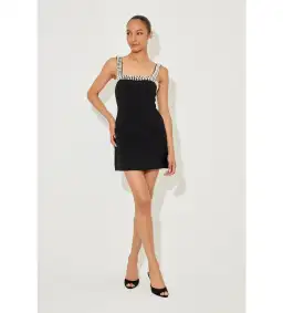 Odd Muse The Ultimate Muse Pearl Trim Mini Dress Black Size S/8 for rent on The Volte - image 1