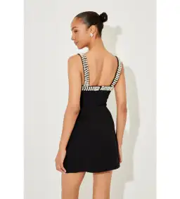 Odd Muse The Ultimate Muse Pearl Trim Mini Dress Black Size S/8 for rent on The Volte - image 4