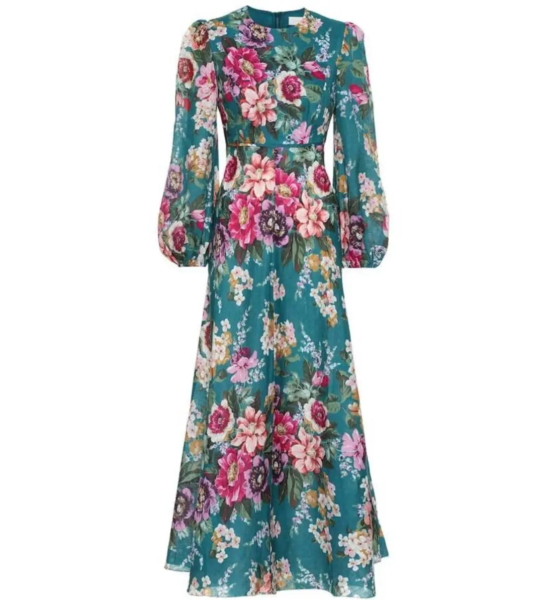 Zimmermann Allia High Neck Maxi Dress Emerald Floral Size 0 / AU 8 for rent on The Volte - main image