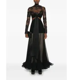 Zimmermann Illustration Flounce Gown Black Size 0/AU 8 for rent on The Volte - image 1