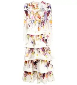 Zimmermann Prima Tiered Floral Midi Dress Multi Size 2 / AU 12 for rent on The Volte - image 3