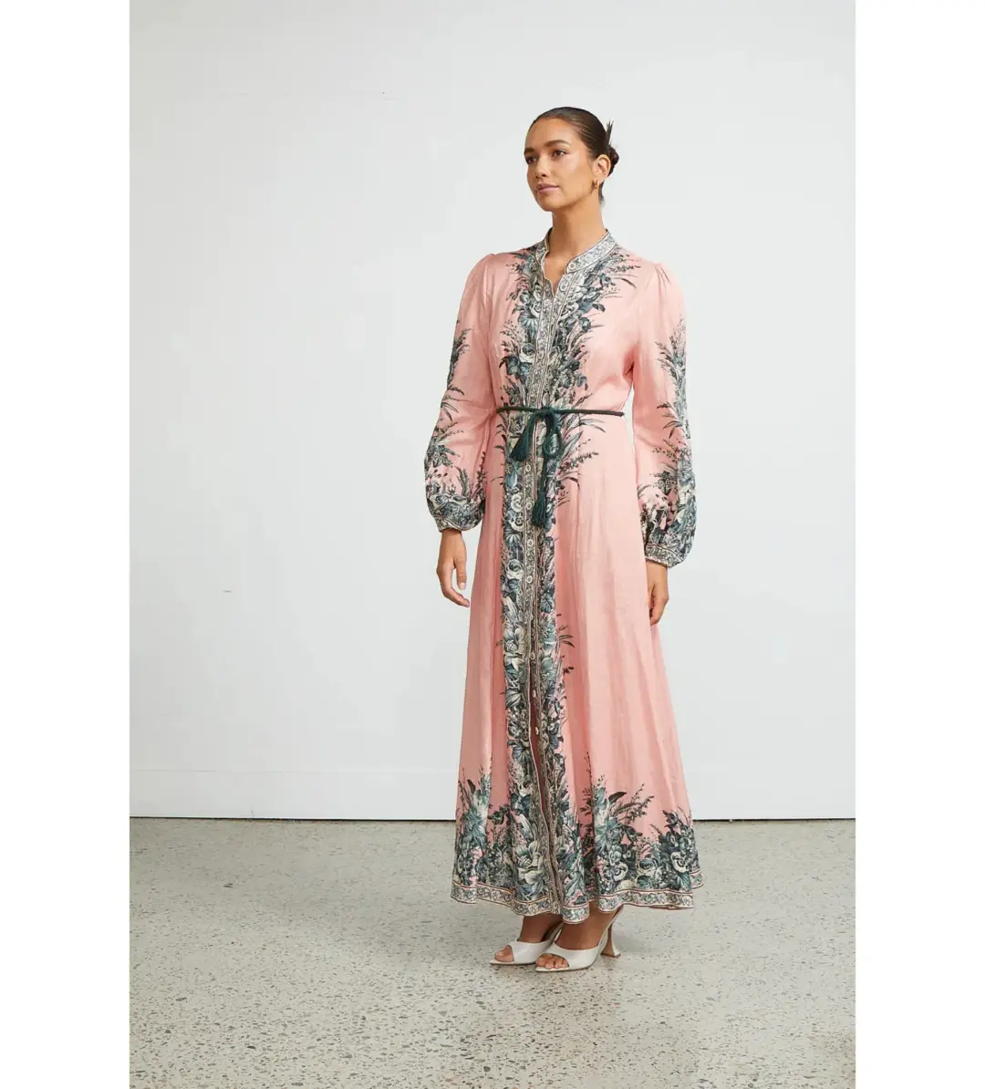 Zimmermann Moonshine Billow Long Sleeve Dress Pink Size 3/ AU 14 for rent on The Volte - main image
