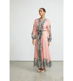 Zimmermann Moonshine Billow Long Sleeve Dress Pink Size 3/ AU 14 for rent on The Volte - image 1