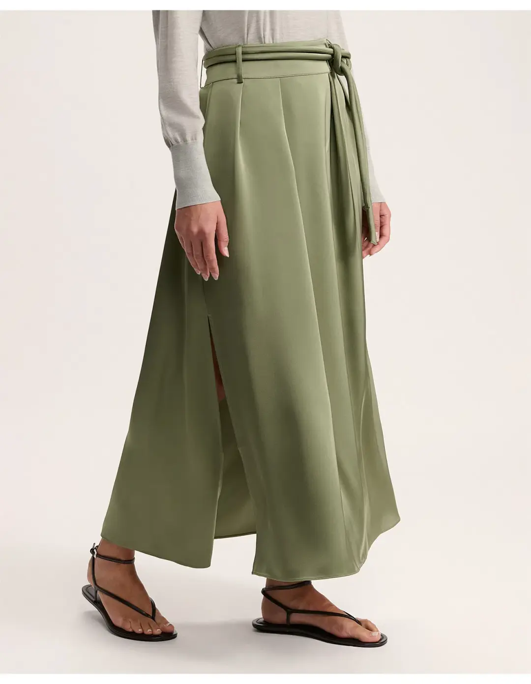 Saba Jayde Belted Midi Skirt Olive Green Size AU 6 for rent on The Volte - main image