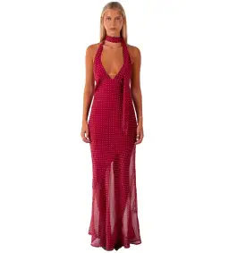 I am Delilah Jasmine Maxi Dress in Wine Size XS / AU 6