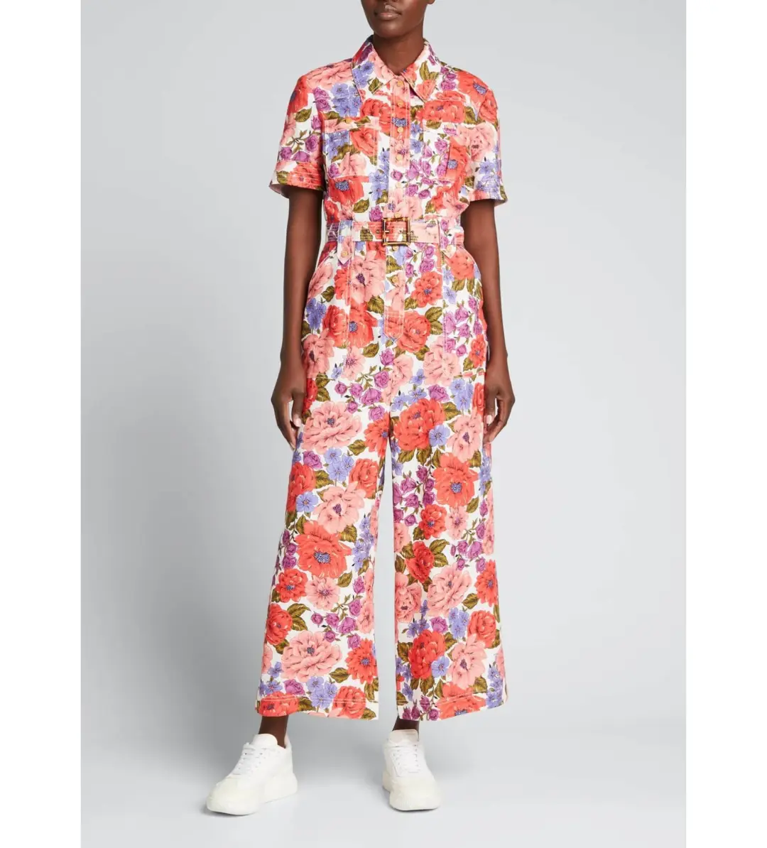 Zimmermann Poppy Belted Safari Jumpsuit Floral Size 0p/Au 6 for rent on The Volte - main image