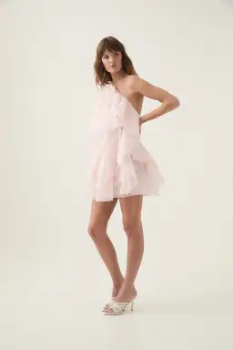 Aje Pandorea Layered Mini Dress Pastel Pink Size AU 10 for rent on The Volte - image 3