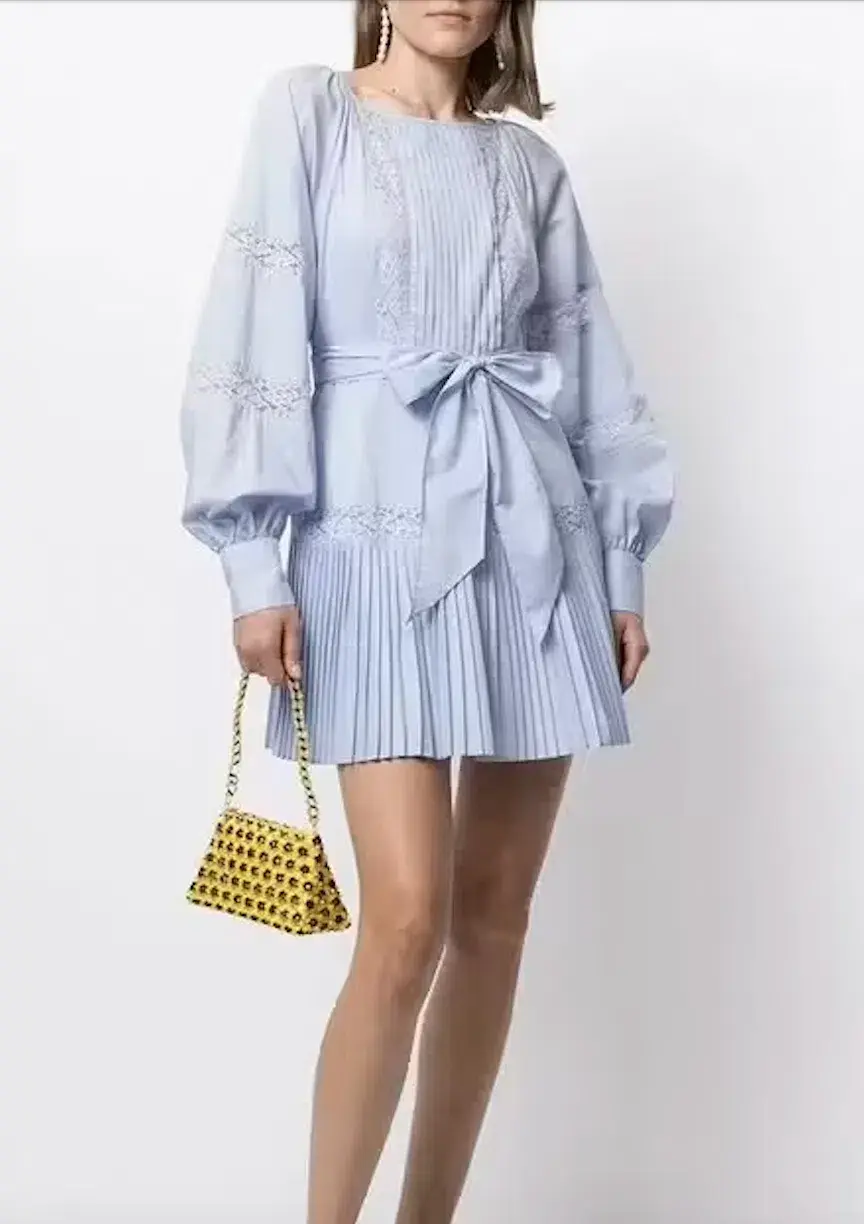 Alice McCall Blissful Song Mini Dress in Sky Blue Size S / AU 8 for rent on The Volte - main image