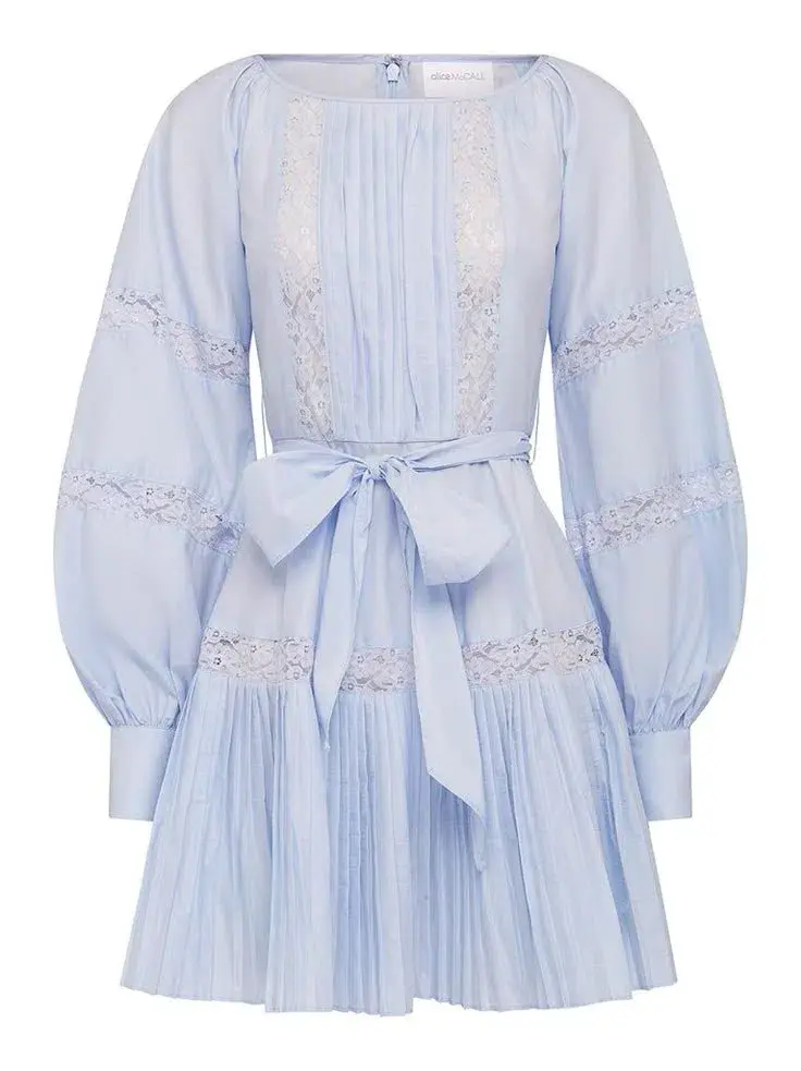 Alice McCall Blissful Song Mini Dress in Sky Blue Size S / AU 8 for rent on The Volte - main image