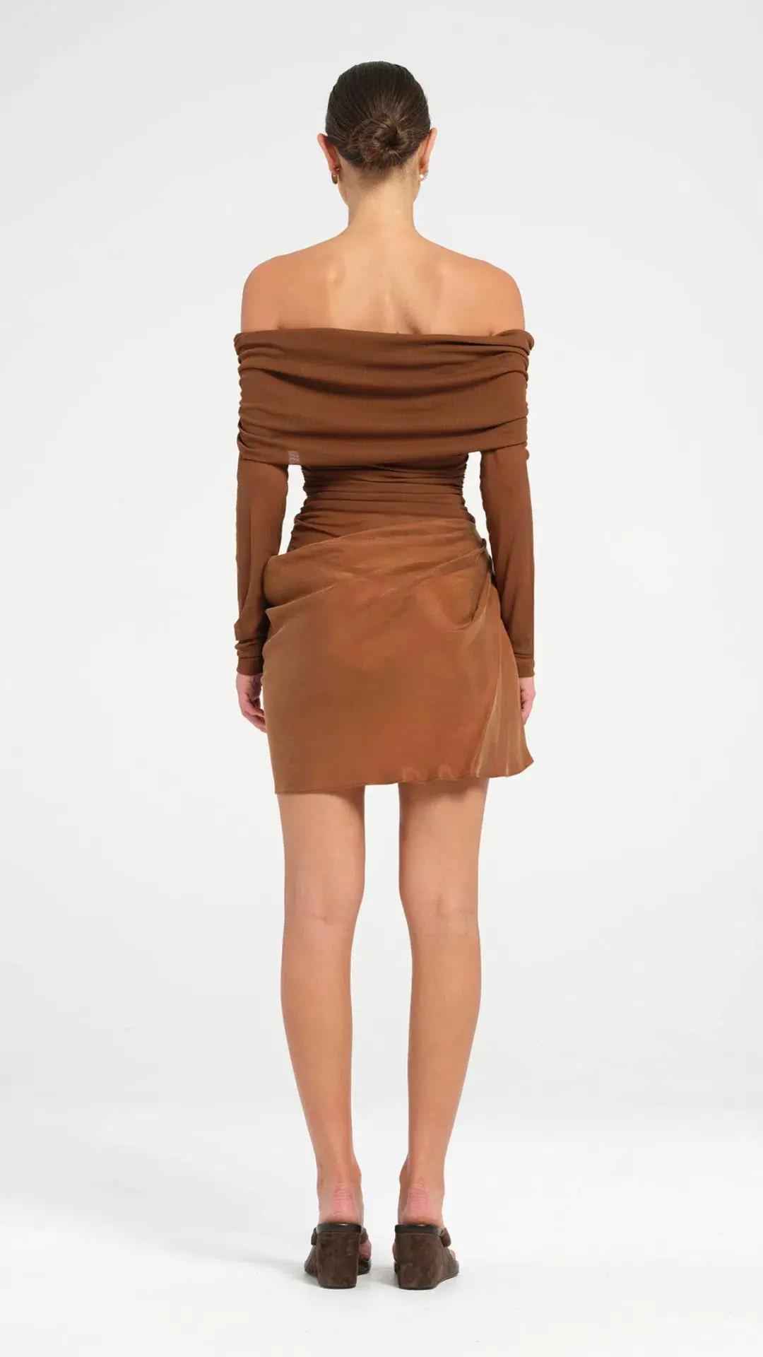 Benni Luca Mini Dress in Cocoa Size 10 for rent on The Volte - main image