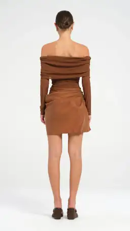 Benni Luca Mini Dress in Cocoa Size 10 for rent on The Volte - image 3