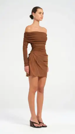 Benni Luca Mini Dress in Cocoa Size 10 for rent on The Volte - image 2