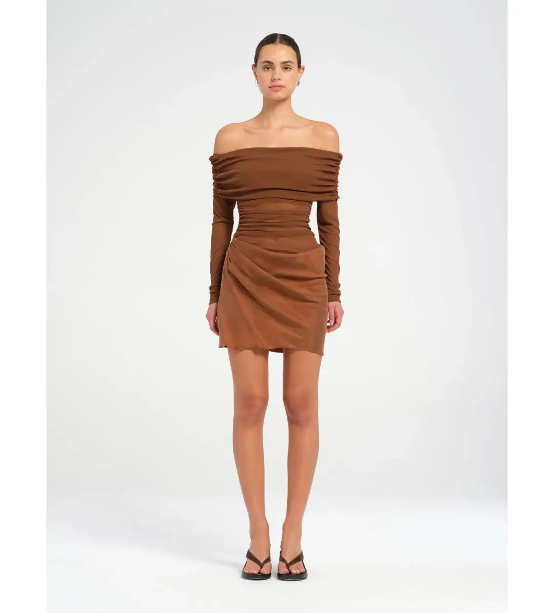 Benni Luca Mini Dress in Cocoa Size 10 for rent on The Volte - main image