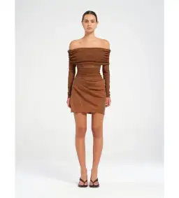 Benni Luca Mini Dress in Cocoa Size 10 for rent on The Volte - image 1