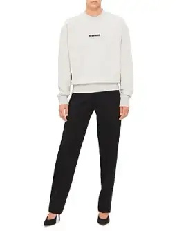 Jil Sander Long Sleeve Crew Neck Logo Sweatshirt Size 8