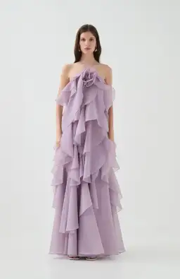 Aje Pandorea Layered Maxi Dress in Lilac Size 10 for rent on The Volte - image 3