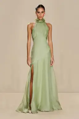 Sonya Moda Noelle Dress Maxi Green Moss Size AU 16