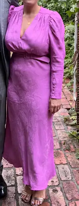 Scanlon Theodore Belted Orchid Midi Dress Pink Size 10 for rent on The Volte - image 1