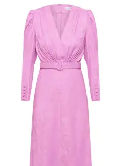 Scanlon Theodore Belted Orchid Midi Dress Pink Size 10 for rent on The Volte - image 2
