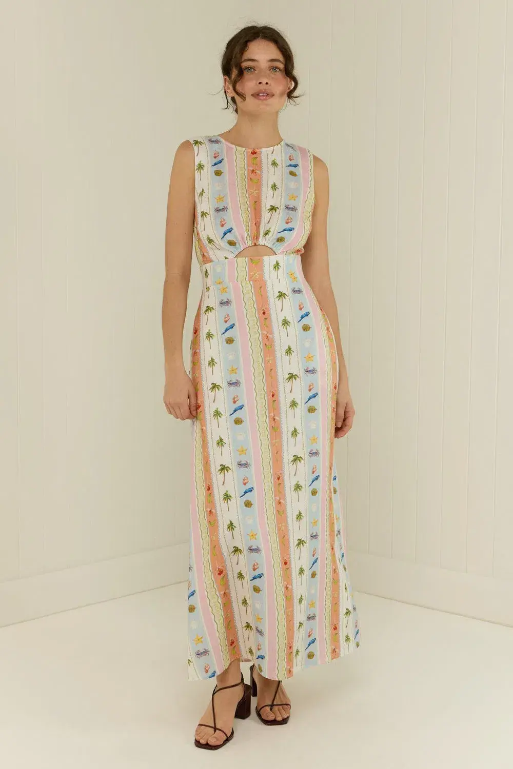 Palm Noosa Ivy Midi Dress Print Size 10 for rent on The Volte - main image