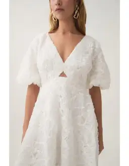 Aje Florential Swing Mini Dress White Size 8 for rent on The Volte - image 2