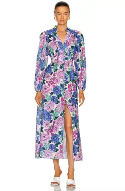 Zimmermann Poppy Plunge Made Midi Dress in Multi Floral Size 14 for rent on The Volte - image 1